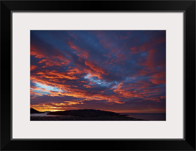 Sunrise over Otago harbor and Pacific Ocean, Dunedin, South Island, New Zealand.