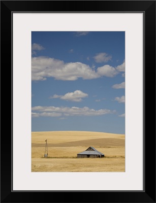 The Palouse, Old barn, farmland, and clouds