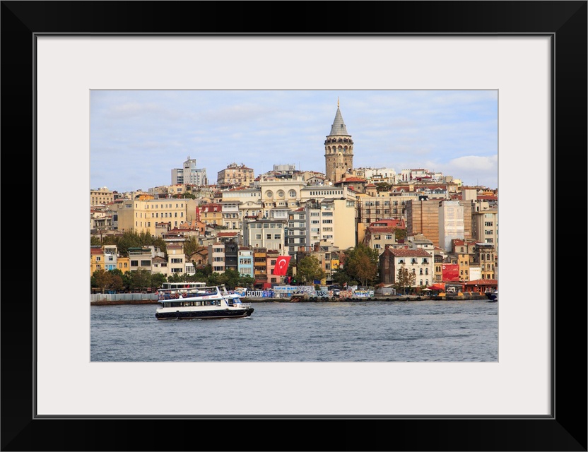 Turkey, Istanbul. Galata Tower as seen from Spice Bazaar.