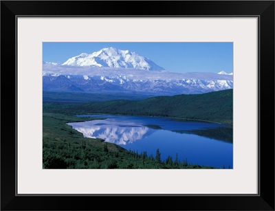 USA, Alaska, Denali National Park, Mt. McKinley reflected in Wonder Lake