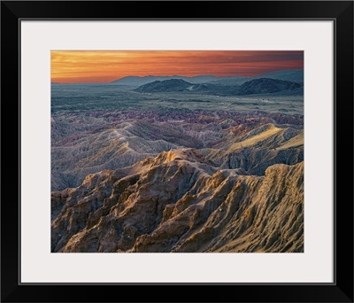 USA, California, Anza-Borrego Desert State Park, Barren Desert Landscape At Sunrise