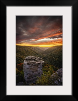 USA, West Virginia, Blackwater Falls State Park, Sunset On Mountain Overlook