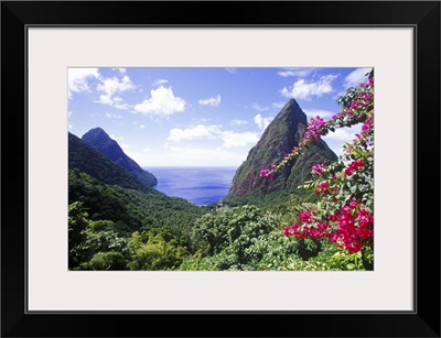 View of the Pitons, Souffriere, St Lucia, Caribbean