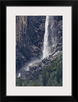 Yosemite Valley's lower and upper Bridalveil Falls, Yosemite National Park, California