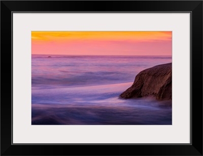 Tidal Waves At Caramel, California Sunset