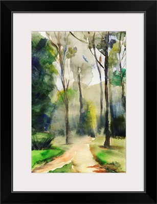 Abstract Landscape With Trees And Walkway