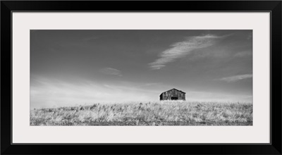 Barn On A Hill B&W