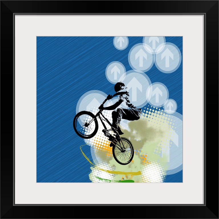 BMX rider. Originally a sport illustration.