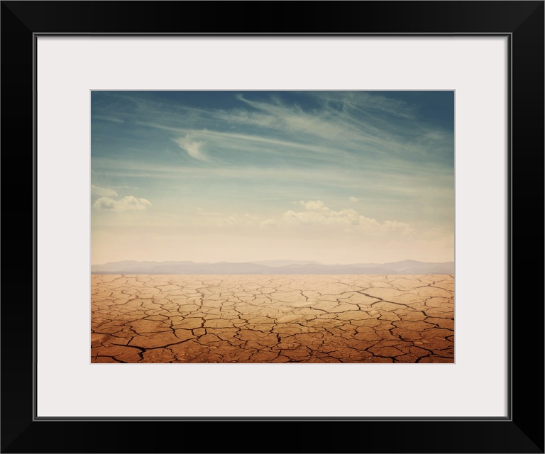 Desert landscape background - global warming concept.