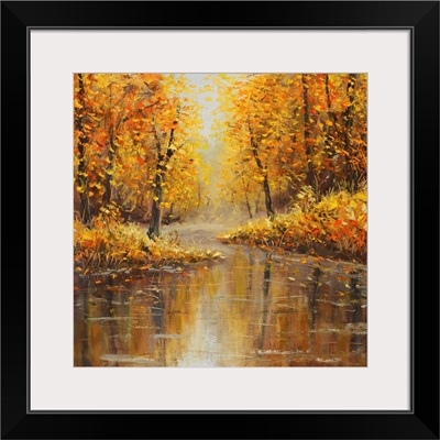 Golden Autumn In River, Yellow