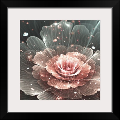 Pink And Gray Abstract Flower