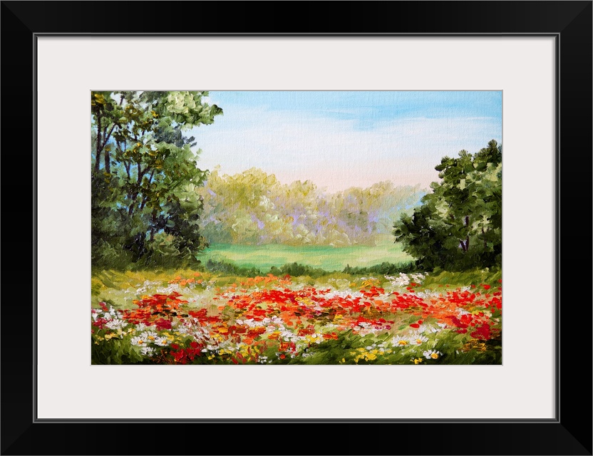 Originally an oil painting of a poppy field.