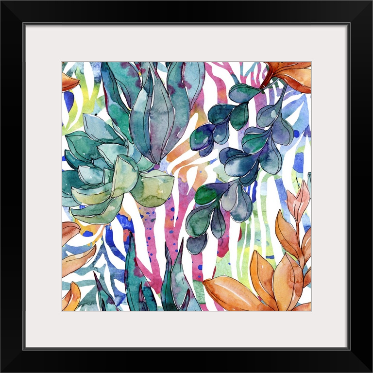 Succulents, floral, botanical flowers. Wild, spring, leaf and wildflower.