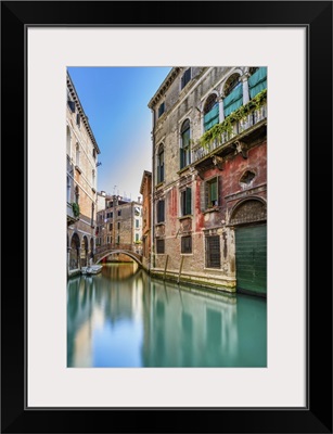 Venice Cityscape, Water Canal, Bridge And Traditional Buildings, Italy