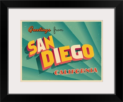 Vintage Touristic Greeting Card - San Diego, California