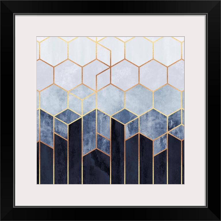Soft Blue Hexagons