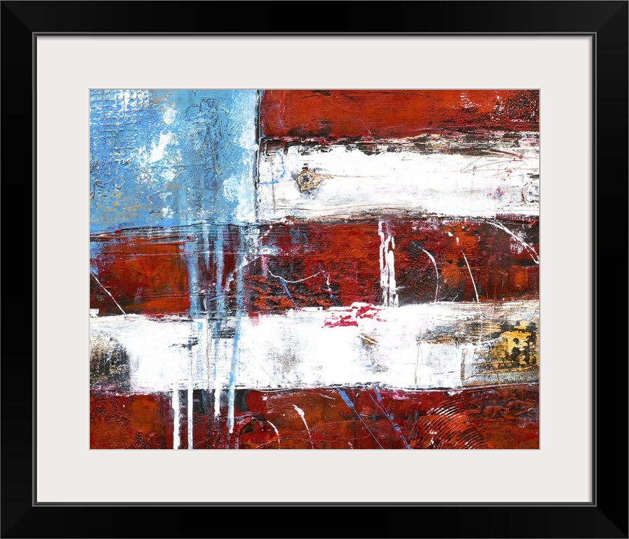 Contemporary abstract painting of the American flag.