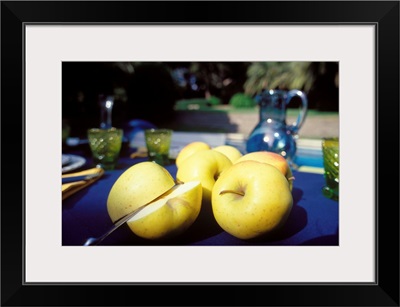 Apple and table setting