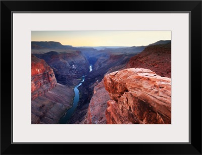 Arizona, Grand Canyon, Sunset on Colorado River from Toroweap Point on the North Rim
