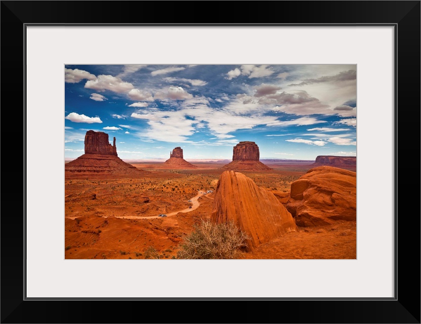 USA, Arizona, Monument Valley Tribal Park, Monument Valley, Navajo Nation sandstone mesas and buttes.