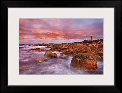 Australia, Tasmania, Oceania, Mount William National Park, Old lighthouse at sunset