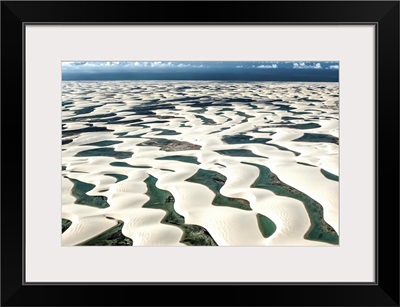 Brazil, Maranhao, Lencois Maranhenses National Park aerial view