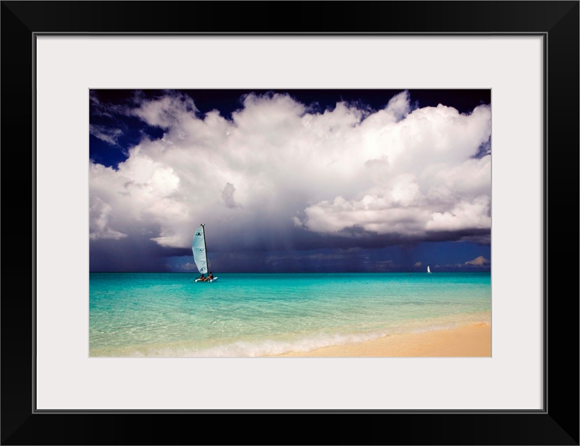 British West Indies, Turks and Caicos, Grace Bay Beach, catamaran