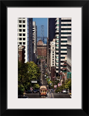 California, San Francisco, California street and the cable car