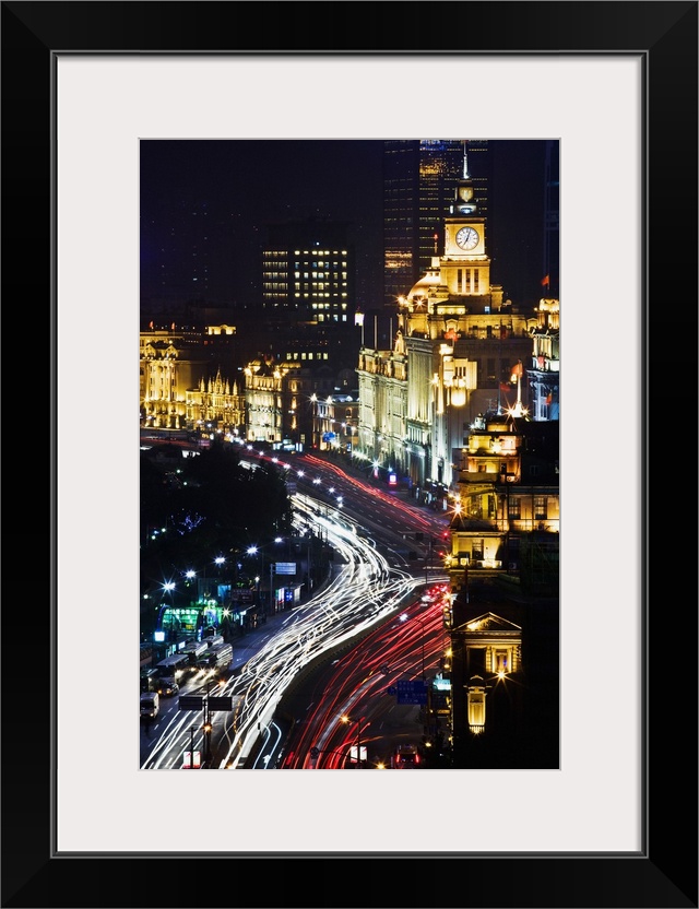 China, Shanghai, View of the Bund from Shanghai Mansions Hotel