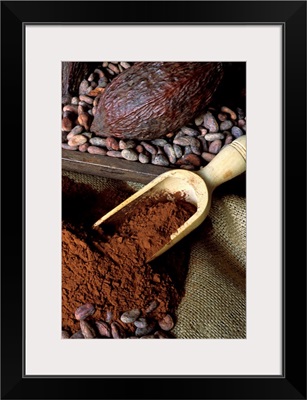 Cocoa fruit, cocoa beans and powder