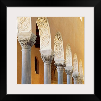 Croatia, Istria, Adriatic Coast, Porec, Euphrasian Basilica, Marble columns