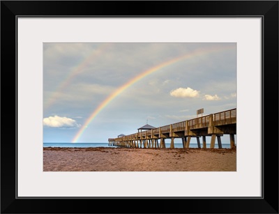Florida, South Florida, Rainbow Over Juno Beach Pier