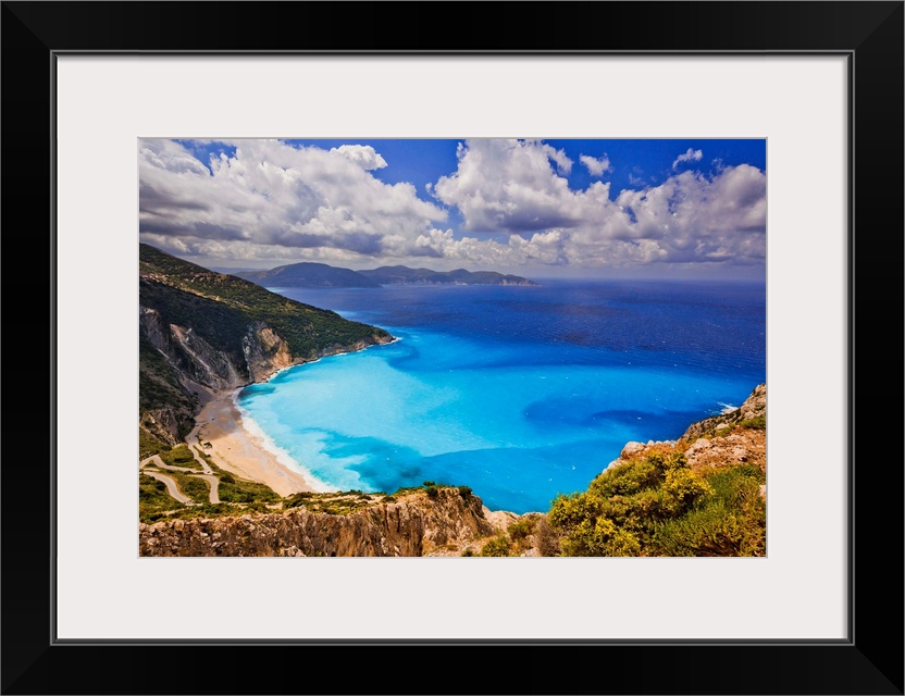 Greece, Ionian Islands, Mediterranean sea, Ionian sea, Greek Islands, Cephalonia Island, Kefalonia, Myrtos Beach.