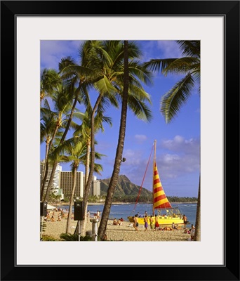 Hawaii, Tropics, Pacific ocean, Oahu island, Honolulu, Waikiki beach