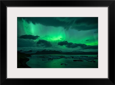 Iceland, South Iceland, Jokulsarlon, Northern Lights