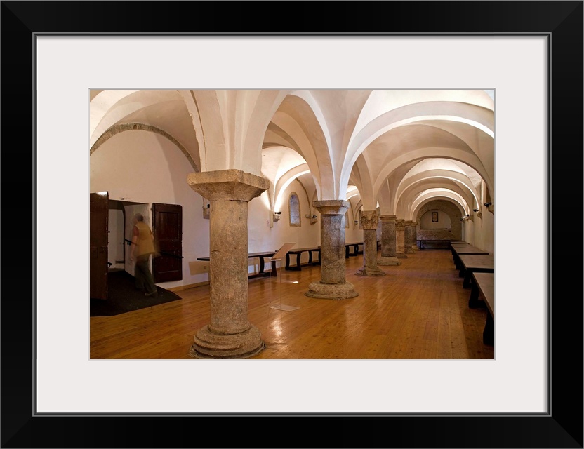 Italy, Italia, Marches, Marche, Tolentino, Abbey of Santa Maria di Chiaravalle di Fiastra, refectory