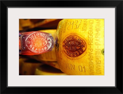 Italy, Parma district, Parmigiano Reggiano, shape with brand