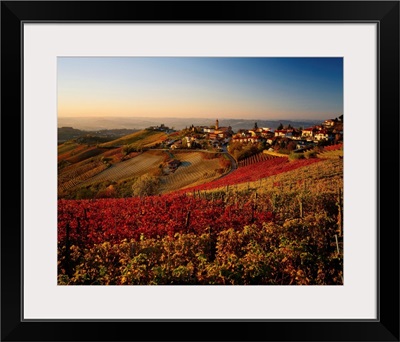 Italy, Piedmont, Langhe, Tresio village and vineyards