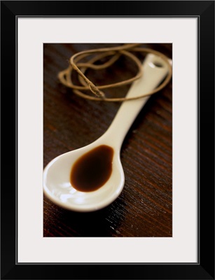 Italy, Porcelain spoon to taste traditional balsamic vinegar