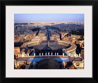 Italy, Rome Aerial of St. Peter's plaza