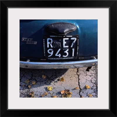 Italy, Rome, Roma number plate on a Fiat 500