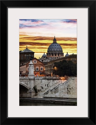 Italy, Rome, St Peter's Basilica, Mediterranean area, Roma district, Basilica at sunset