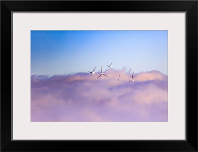 Italy, Sicily, Montalbano Elicona, Wind Turbines