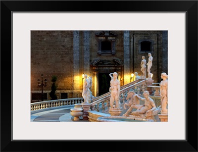 Italy, Sicily, Palermo, Fontana Pretoria, fountain