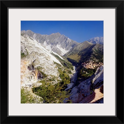 Italy, Tuscany, a village of marble quarrymen in the marble field above Carrara