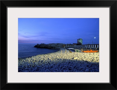 Italy, Tuscany, Elba, Marciana Marina, beach front the Capo Nord Restaurant