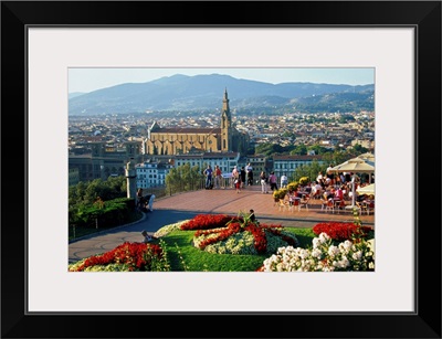Italy, Tuscany, Florence, Michelangelo square and Santa Croce church