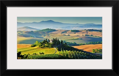 Italy, Tuscany, Mediterranean area, Siena district, Orcia Valley, Typical landscape