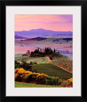Italy, Tuscany, Orcia Valley, Landscape near San Quirico d'Orcia town