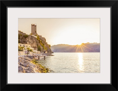Italy, Veneto, Lake Garda, Malcesine, Scaliger Castle Of Malcesine And Lake Garda